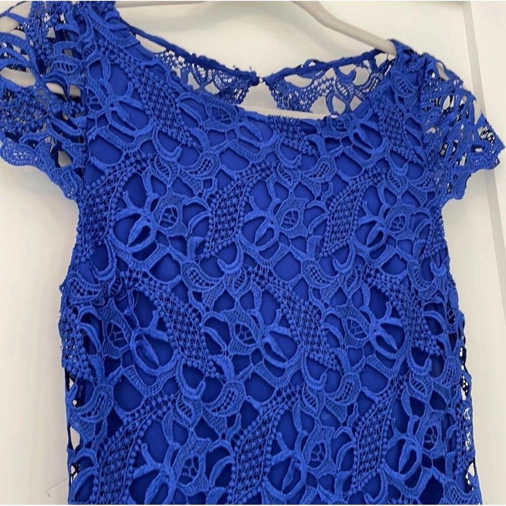 Alice+Olivia XS/2 Clover Lace Backless Dress Bodycon Silk Cocktail Formal Sexy - Picture 16 of 16